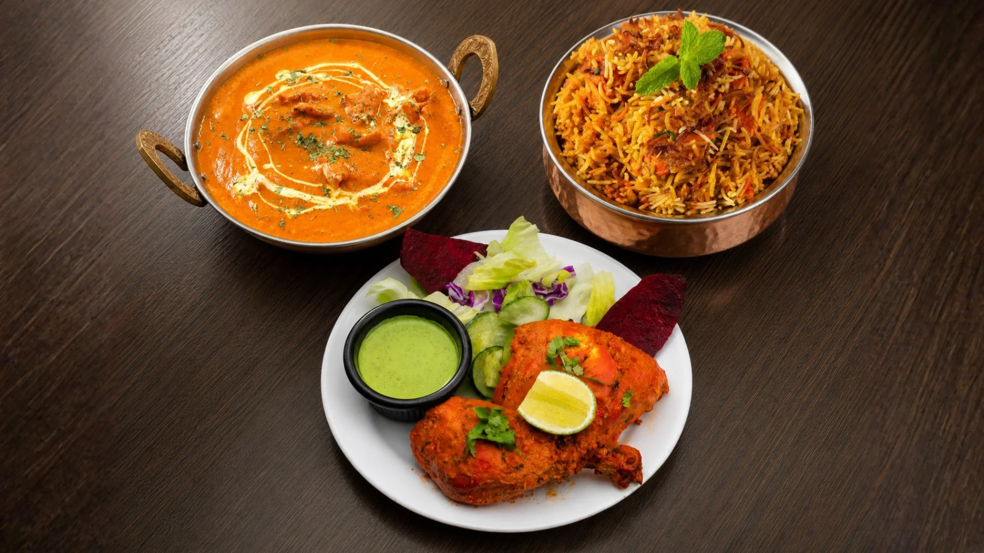 Bombay Grill biryani in a copper handi