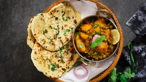 Amritsari Kulcha with Aloo Sabzi Platter - Bombay Grill Milton